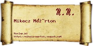 Mikecz Márton névjegykártya