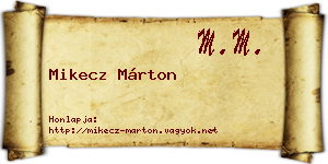 Mikecz Márton névjegykártya