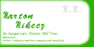 marton mikecz business card